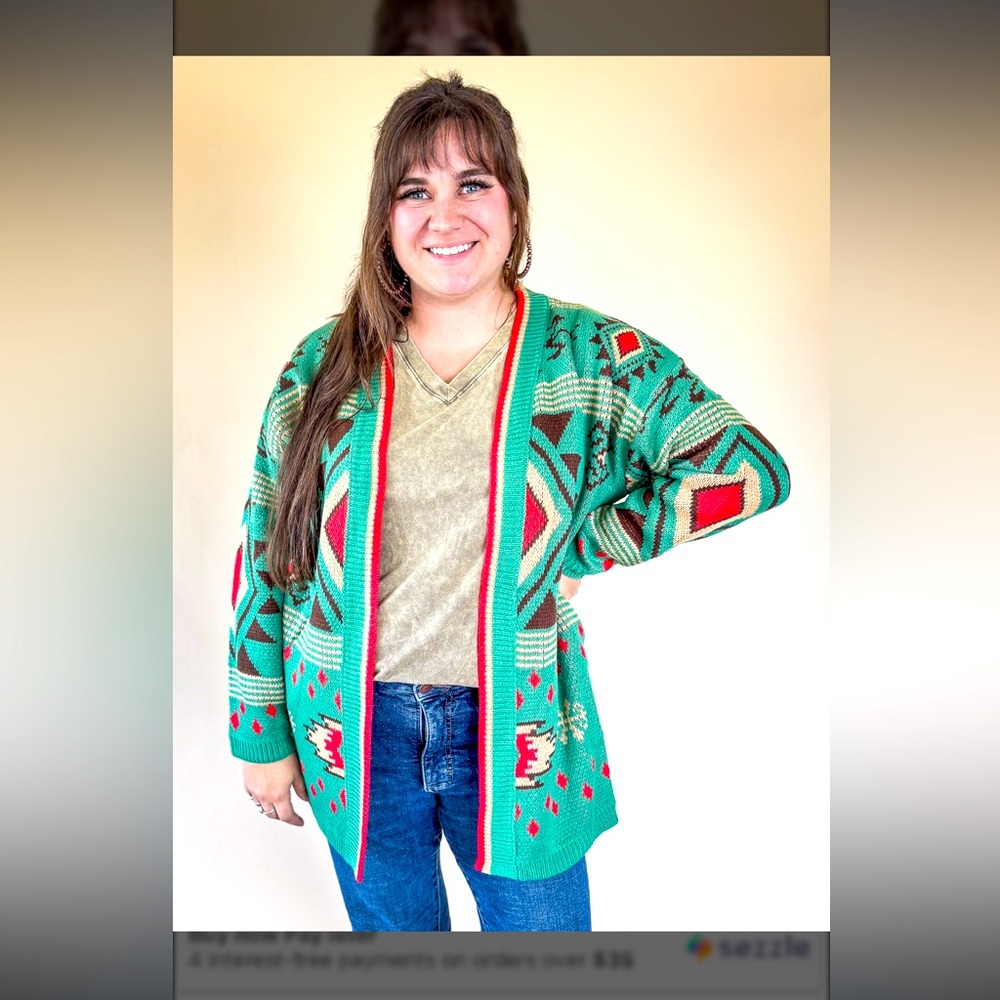 Lucky and blessed western cardigan